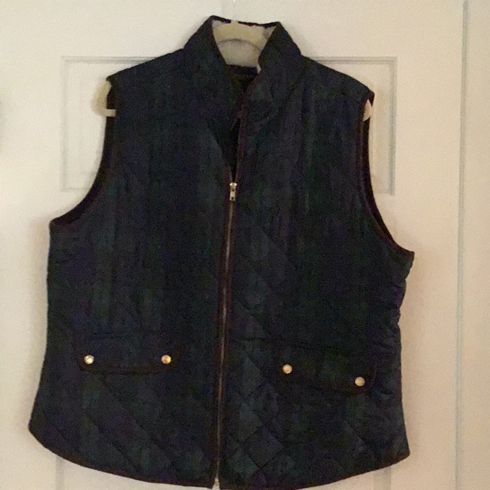 Black watch plaid vest